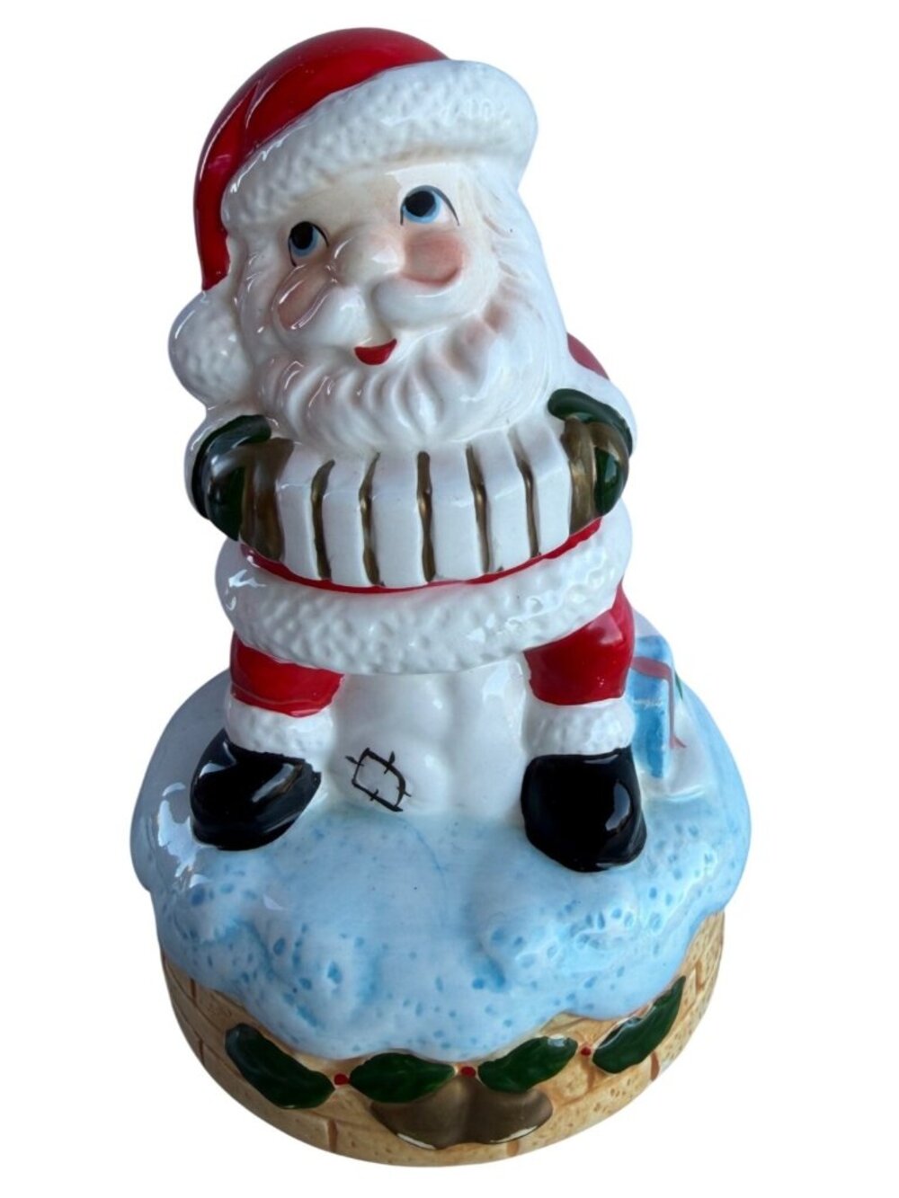 Collectible Musical Santa Revolving Christmas Sub-Porcelain Set (READ-WORKS)